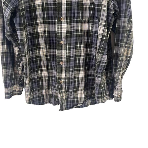 Redhead Men's Size Large Plaid Green Blue Flannel Button Up - Picture 3 of 9